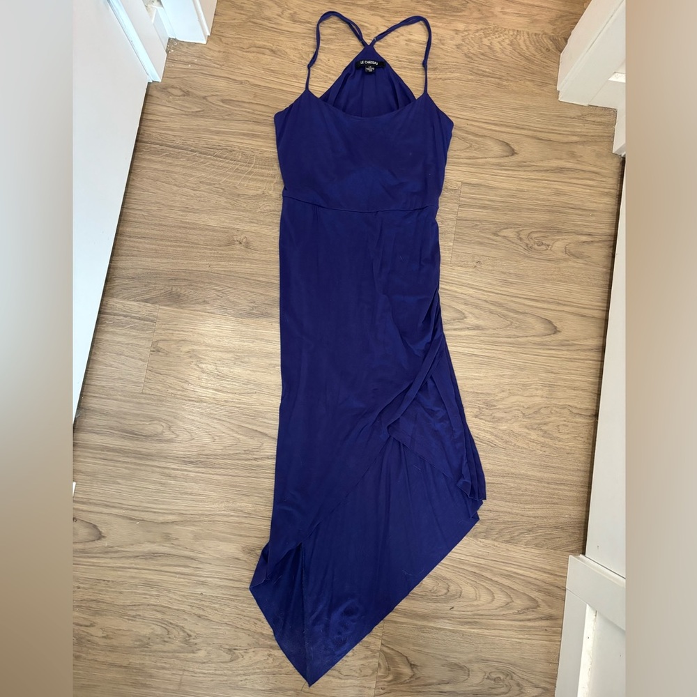 Le Chateau Women’s Asymmetrical Dress, Large. Adjustable Spaghetti Strap
